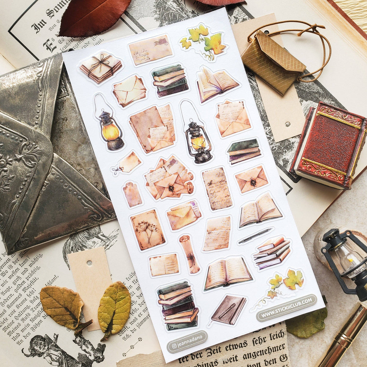 Alternate view of the STICKII Letters by Lamplight sticker sheet