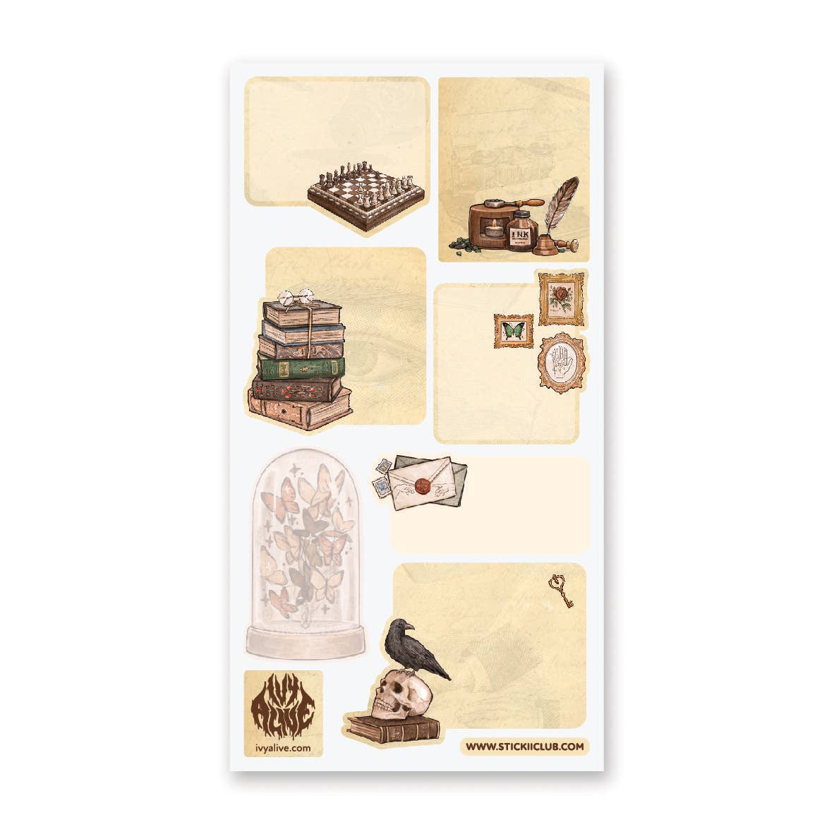 STICKII Quoth the Raven Labels sticker sheet
