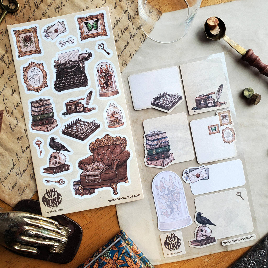 Alternate view of the STICKII Quoth the Raven Labels sticker sheet