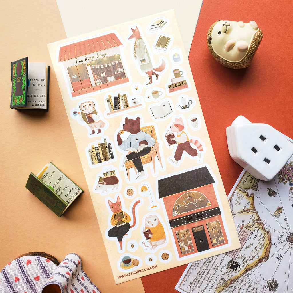 Alternate view of the STICKII To the Bookshop sticker sheet