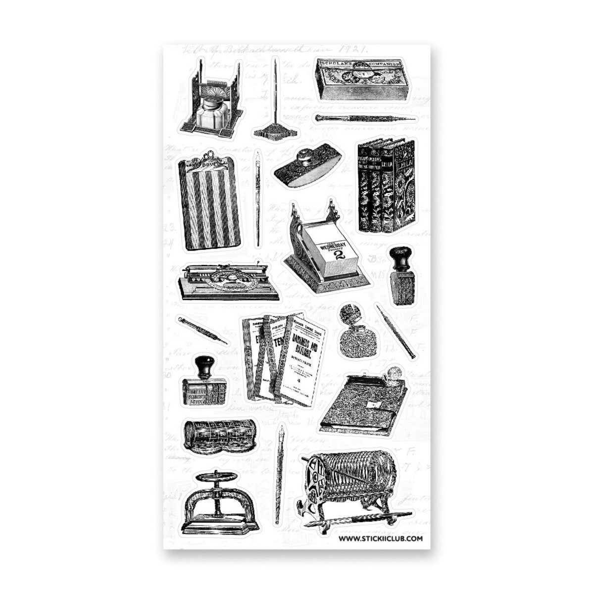 STICKII Vintage Library Essentials sticker sheet