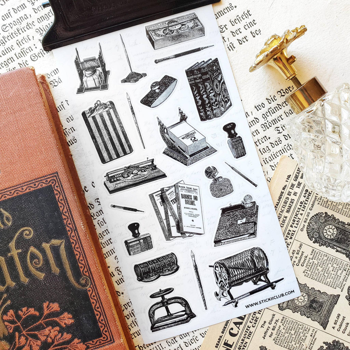 Alternate view of the STICKII Vintage Library Essentials sticker sheet