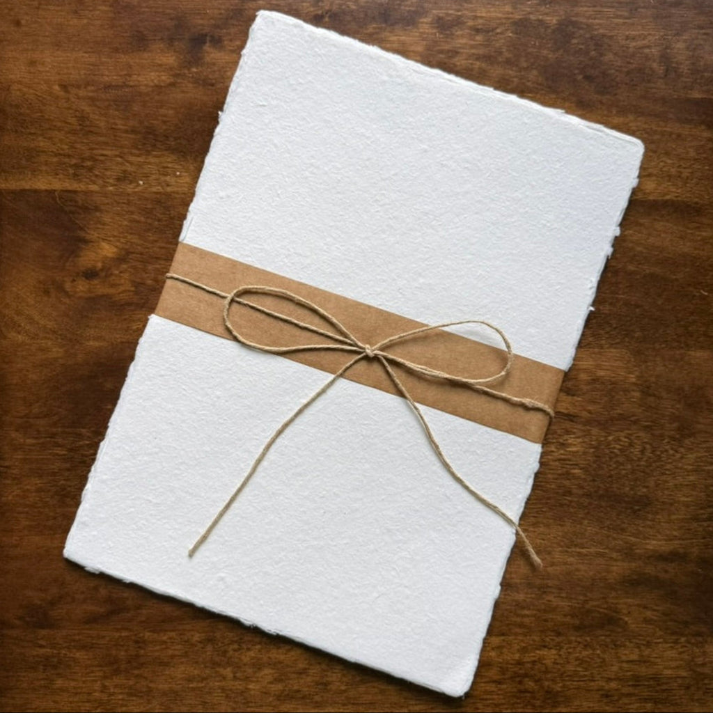 Handmade Tri-Art cotton artist paper showing textured surface and deckled edges