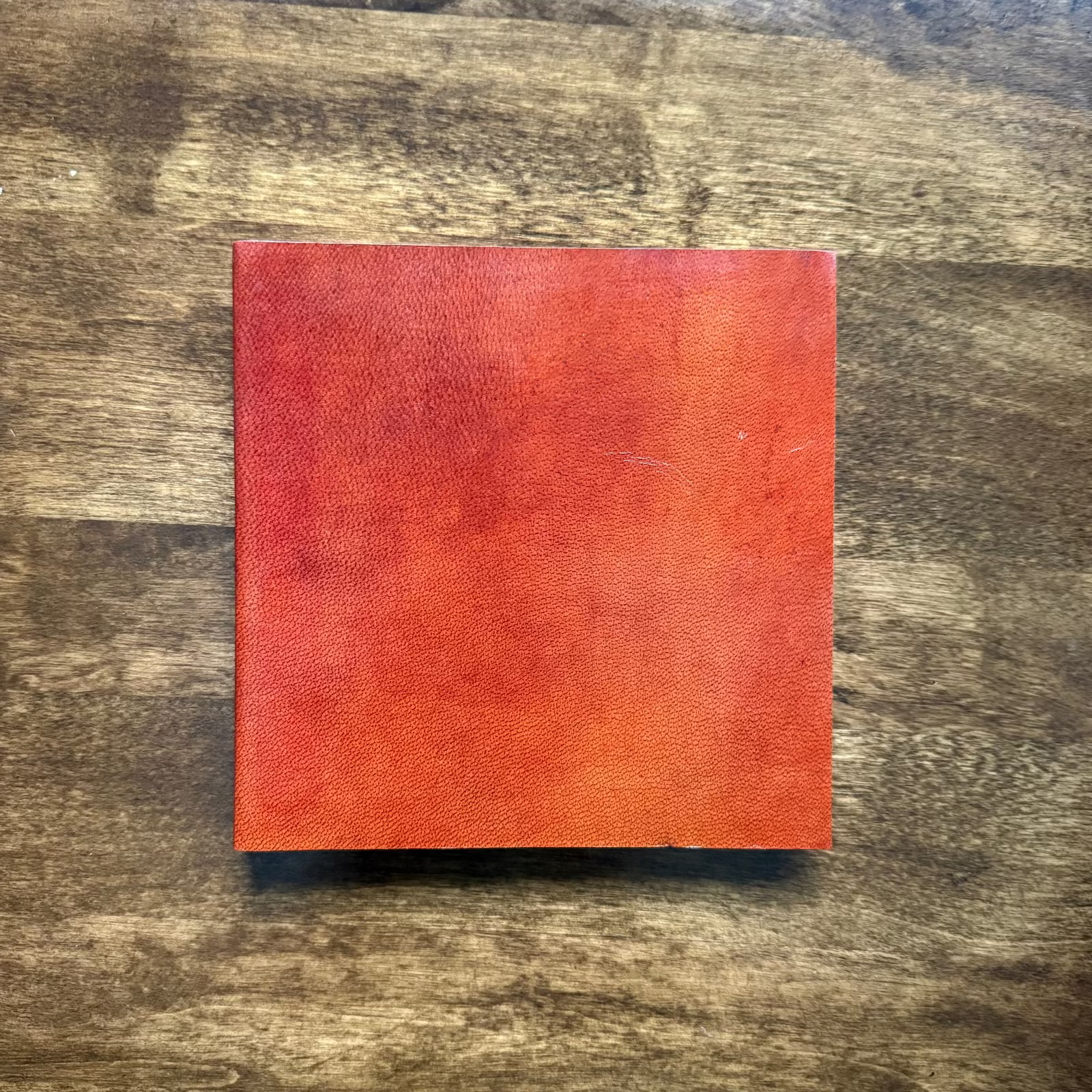 Square Tri-Art leatherbound mixed media artist book with 100% cotton paper