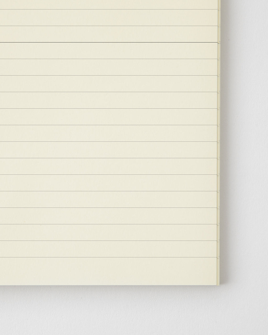 MD Notebook open to a lined paper spread
