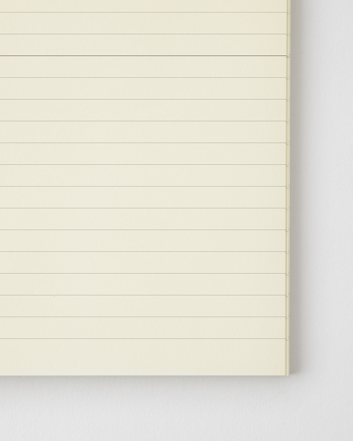 MD Notebook open to a lined paper spread