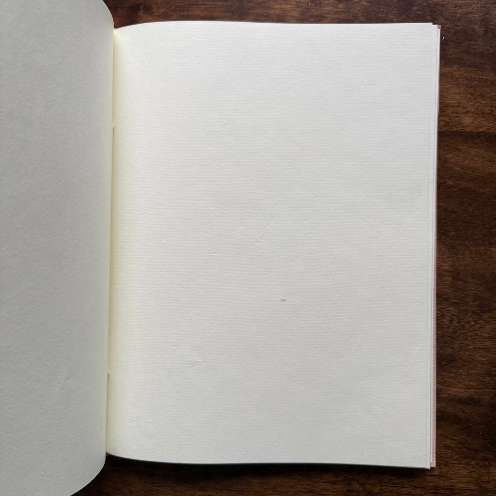 Open Tri-Art leatherbound mixed media book showing 150 gsm 100% cotton paper