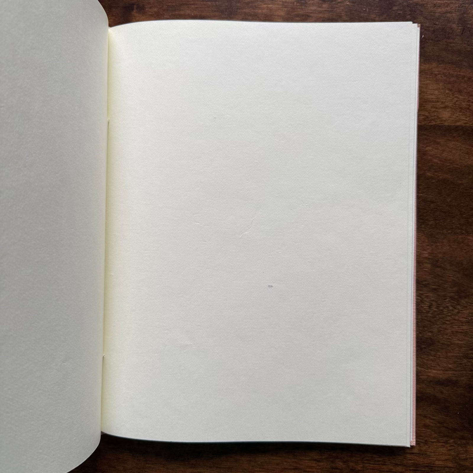 Open Tri-Art leatherbound mixed media book showing 150 gsm 100% cotton paper
