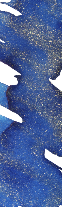 Official Wearingeul swatch of 20,000 Leagues Under the Sea fountain pen ink with vivid blue color and gold shimmer