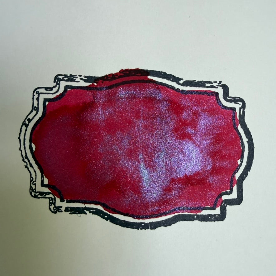 Wearingeul Dracula fountain pen ink swatch showing deep burgundy red color