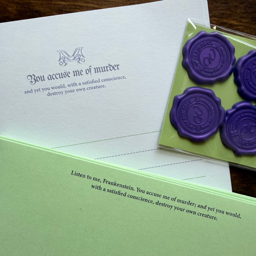 Literary design detail on Wearingeul Frankenstein World Literature letter paper