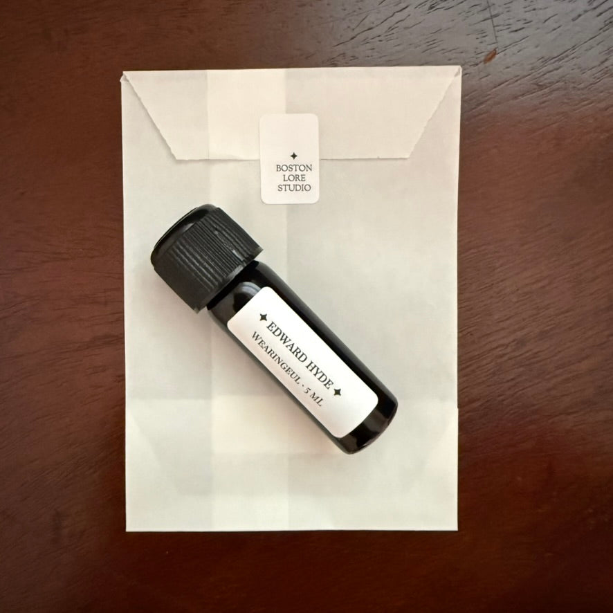 Wearingeul Hades 5 mL Archive Bottle with Boston Lore Studio glassine envelope packaging