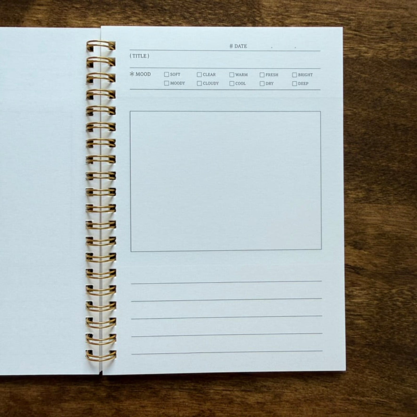 Open Wearingeul Ink Diary showing structured pages for recording fountain pen inks