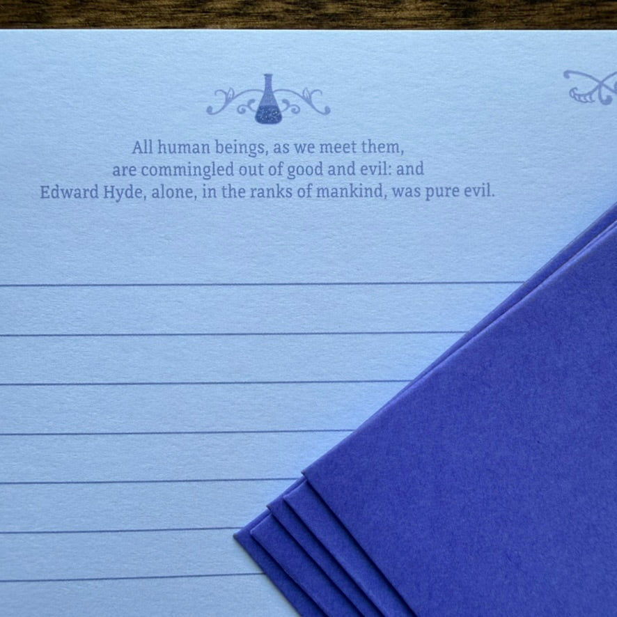 Letter paper with literary quotation from Wearingeul Dr. Jekyll and Mr. Hyde Letter Writing Set
