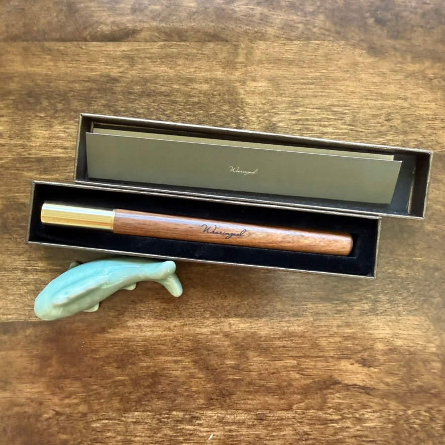 Wearingeul Modular Glass Dip Pen with rosewood handle, brass cap and presentation box