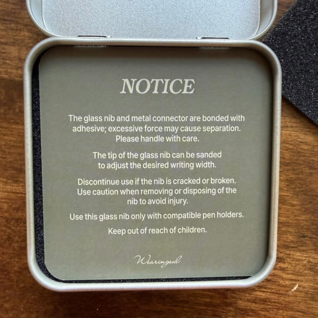 Instructions included with Wearingeul Modular Glass Pen replacement nib set