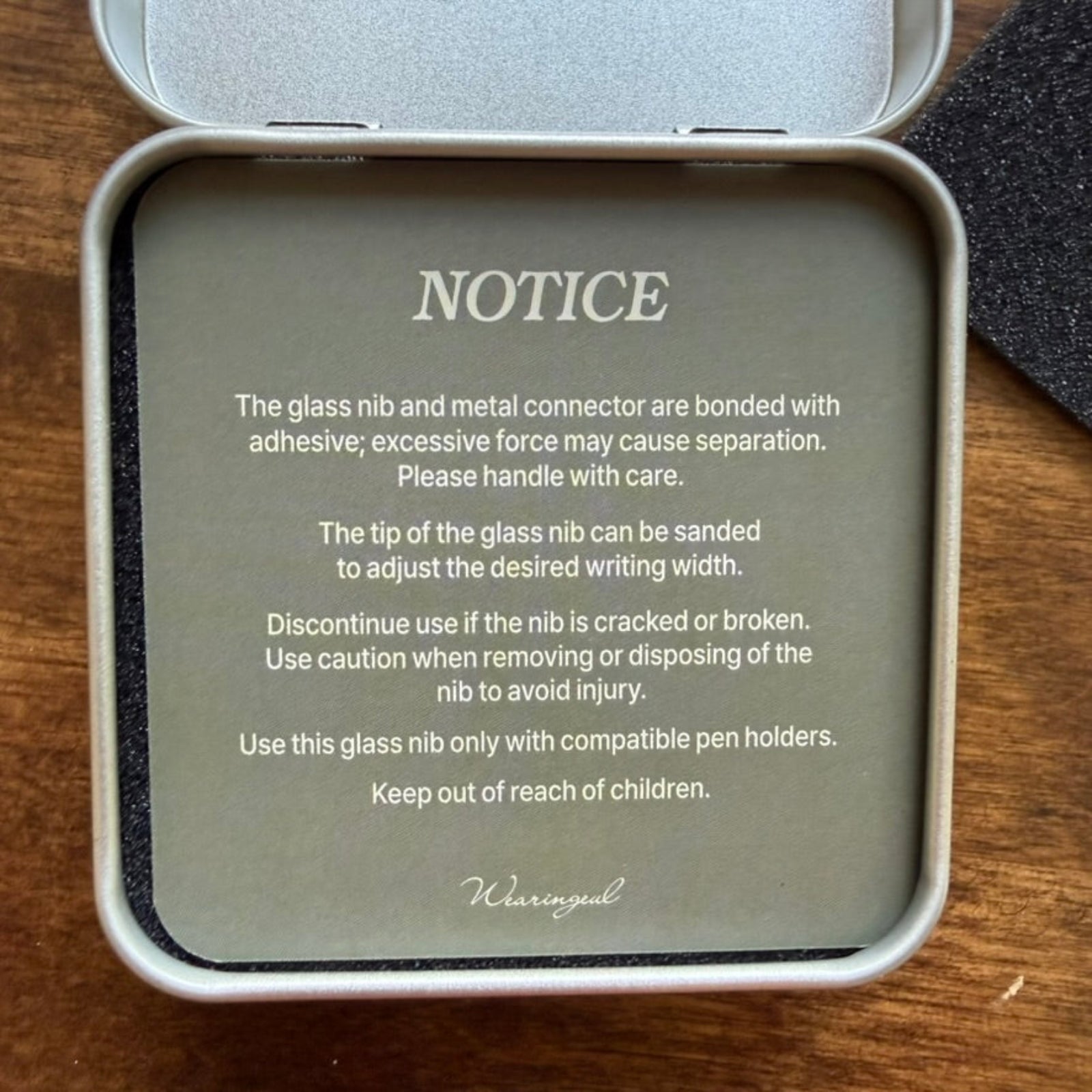 Instructions included with Wearingeul Modular Glass Pen replacement nib set