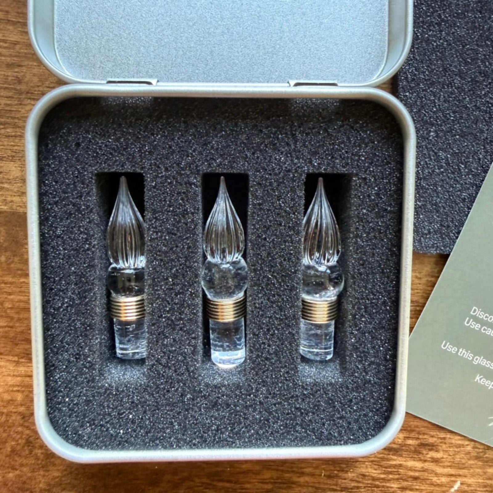 Three Wearingeul replacement glass nibs for the Modular Glass Dip Pen