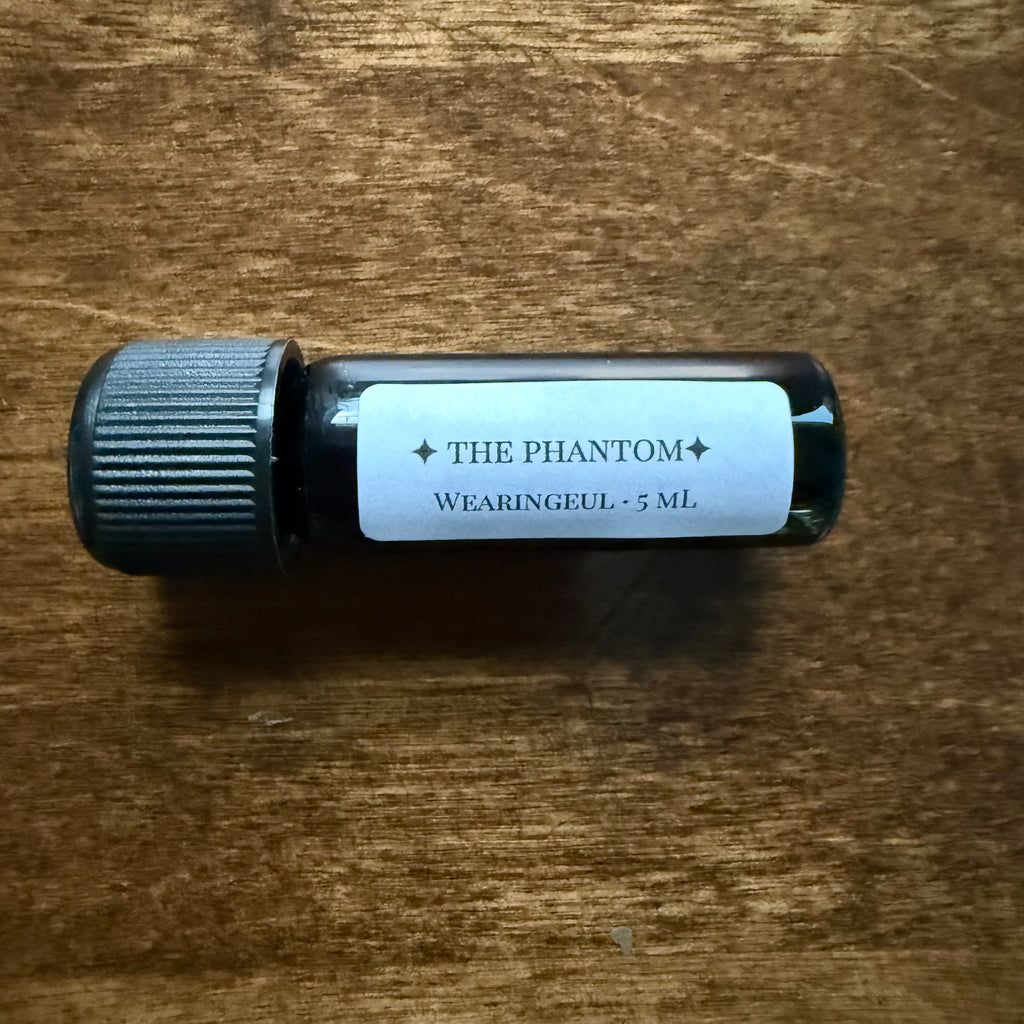 Close-up of Wearingeul The Phantom of the Opera 5 mL Archive Bottle and label