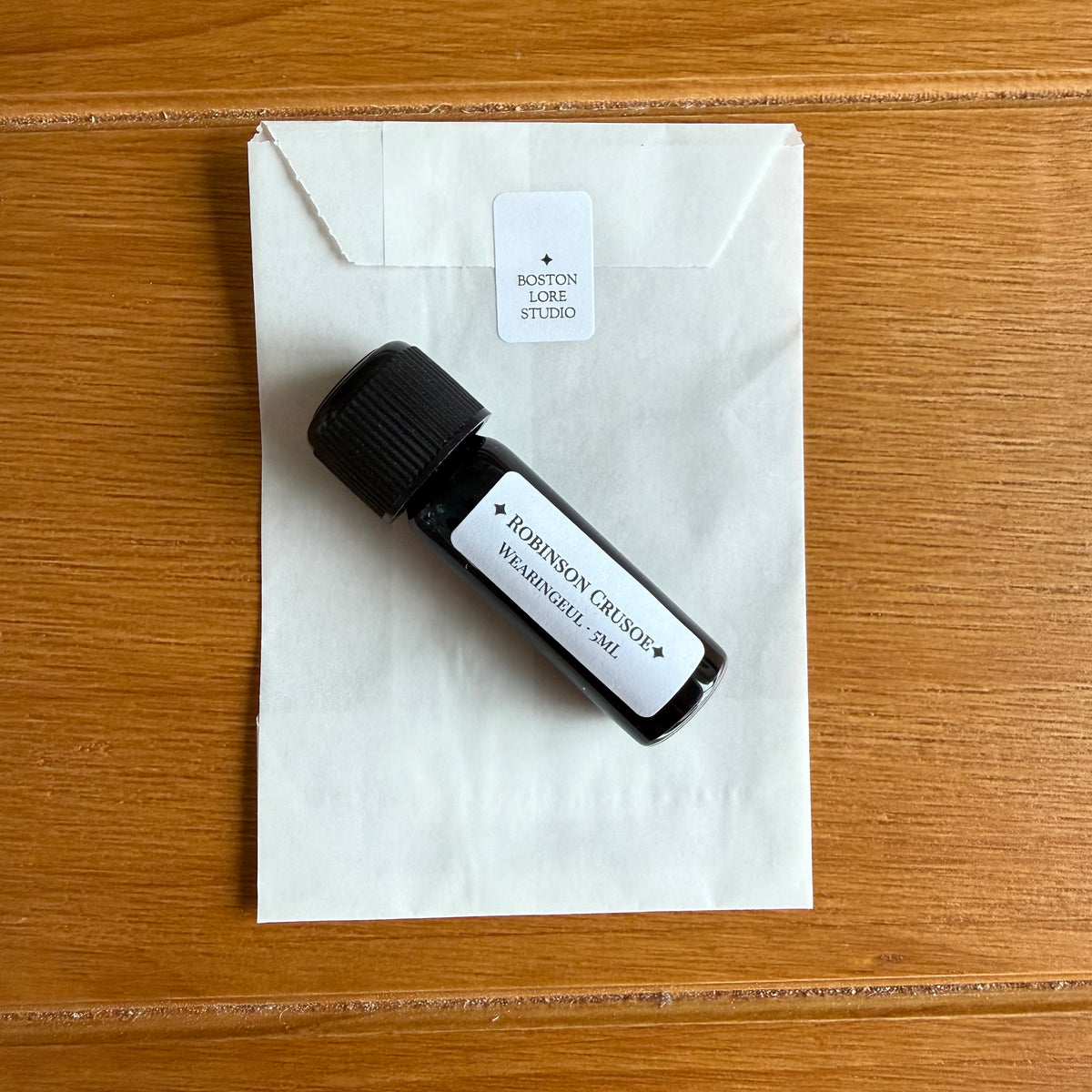 Wearingeul Robinson Crusoe 5 mL Archive Bottle photographed by Boston Lore Studio