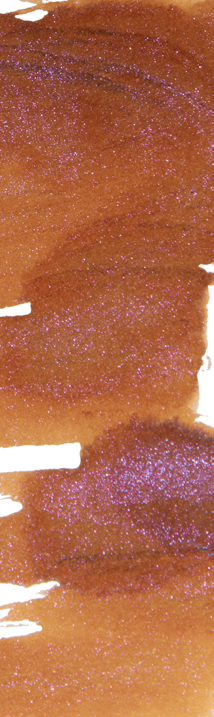 Official Wearingeul The Star Child fountain pen ink swatch showing warm orange-brown with violet shimmer