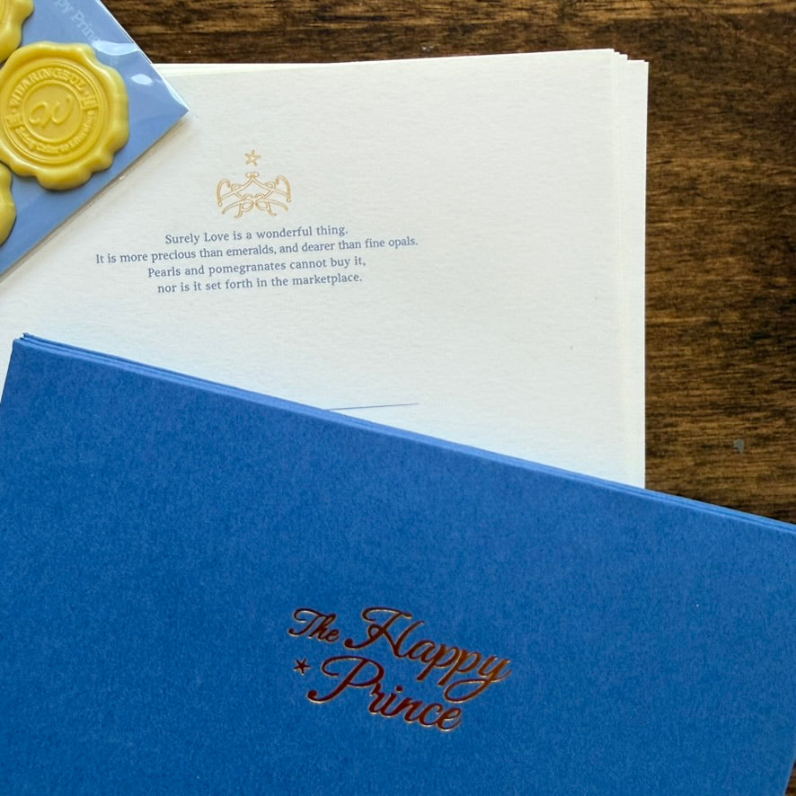 Blue envelope with The Happy Prince design from Wearingeul literary letter writing set