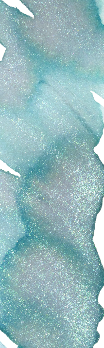 Official Wearingeul swatch of The Little Mermaid fountain pen ink with aquamarine color and silver shimmer