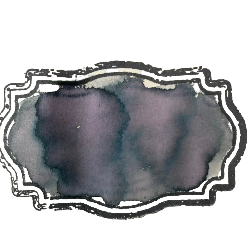 Boston Lore Studio swatch of Wearingeul The Picture of Dorian Gray fountain pen ink showing gray ink with violet shading