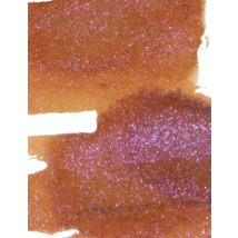 Official Wearingeul The Star Child fountain pen ink swatch showing warm orange-brown ink with violet shimmer