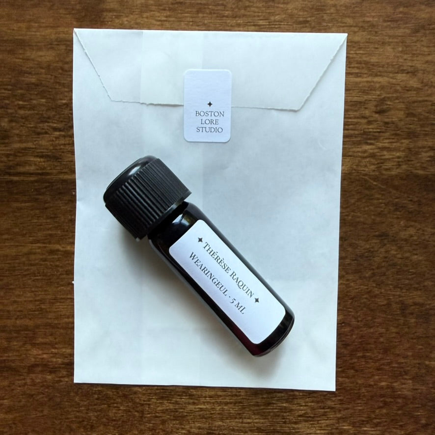 Wearingeul Thérèse Raquin 5 mL Archive Bottle with Boston Lore Studio glassine packaging