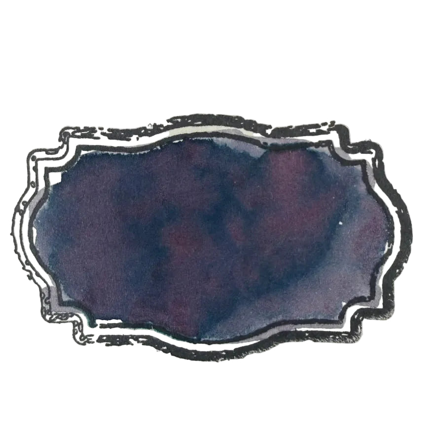 Boston Lore Studio swatch of Wearingeul Thérèse Raquin fountain pen ink showing blue-violet and gray-violet tones