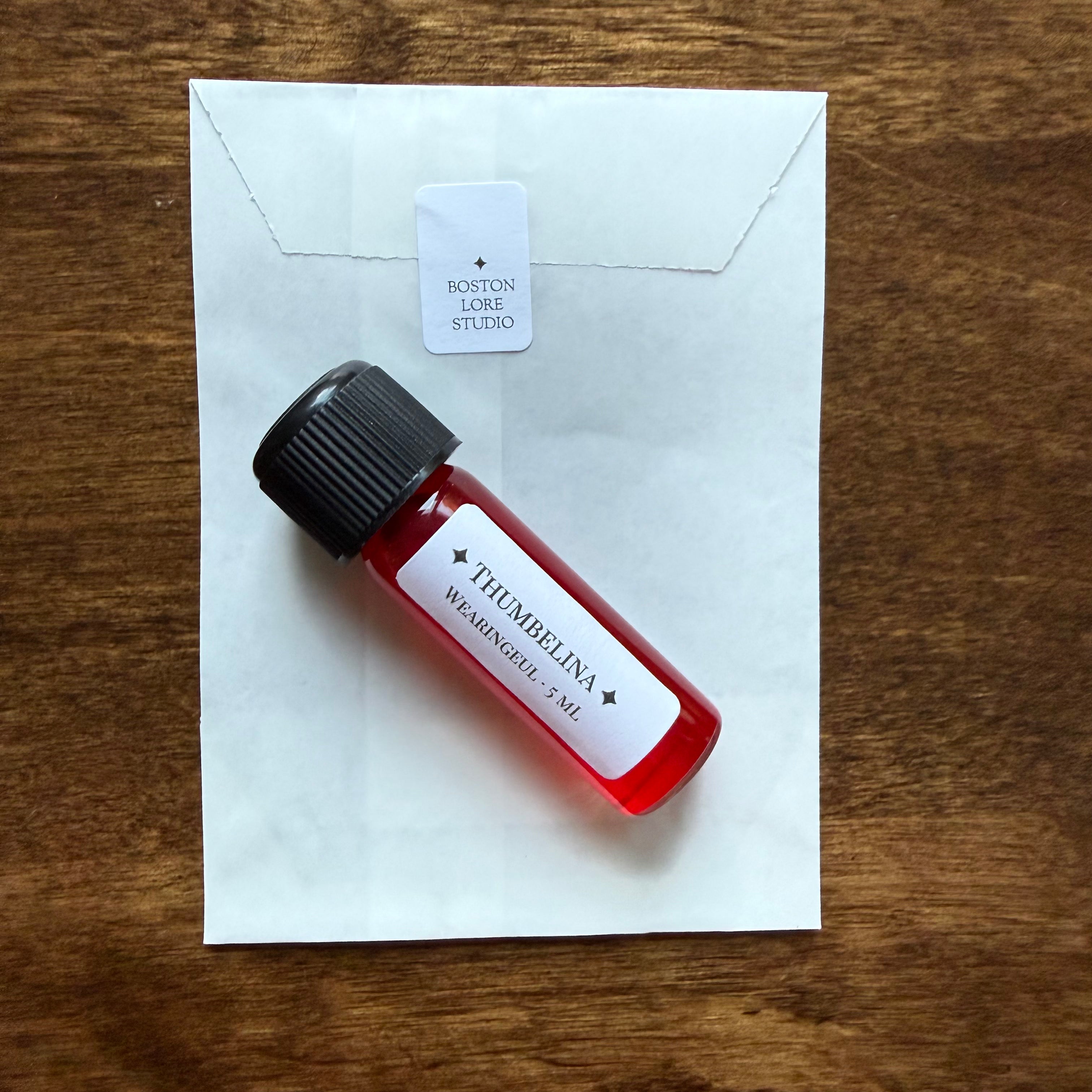 Wearingeul Thumbelina 5 mL Archive Bottle with Boston Lore Studio glassine packaging