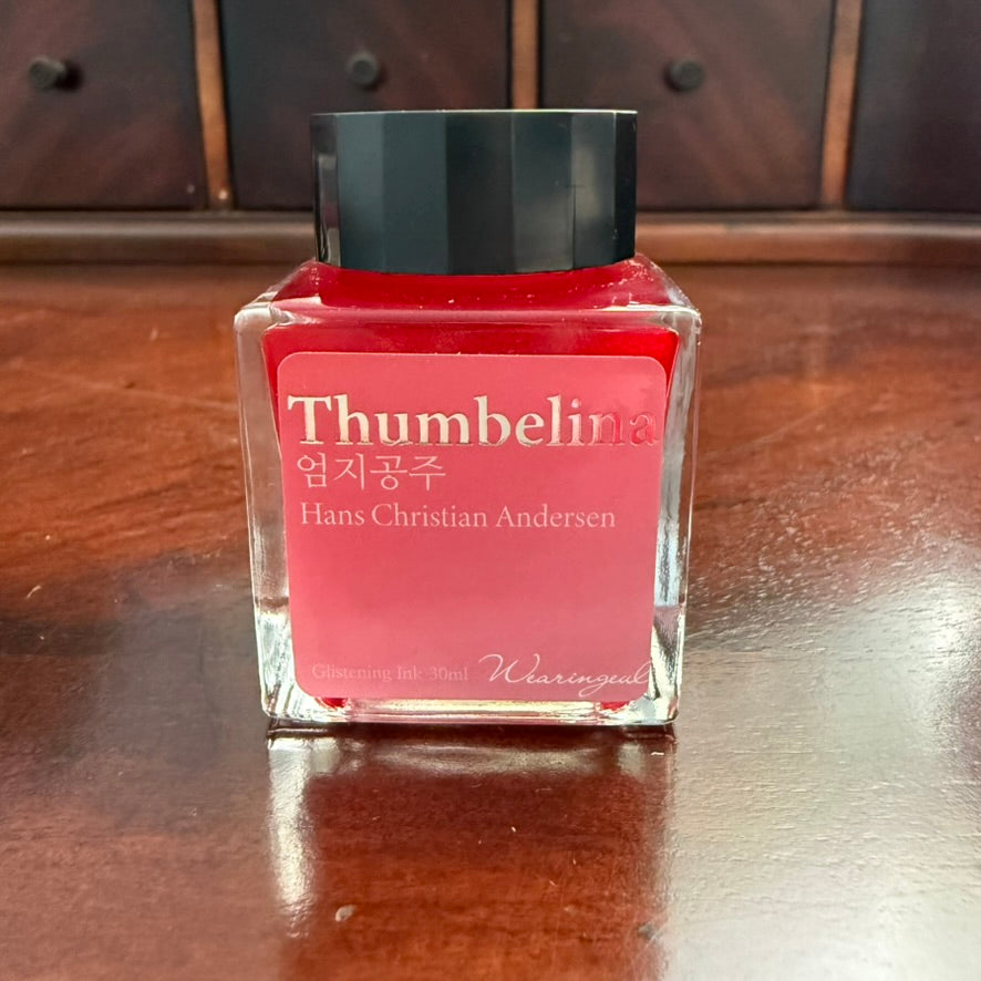 Wearingeul Thumbelina 30 mL shimmering coral-pink fountain pen ink bottle