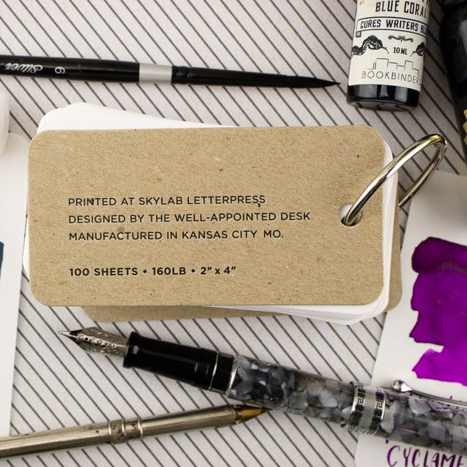 Col-o-ring ink testing book, card and binding detail